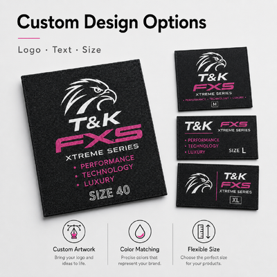 Custom Printed Clothing Label with Logo for Sportswear Brand