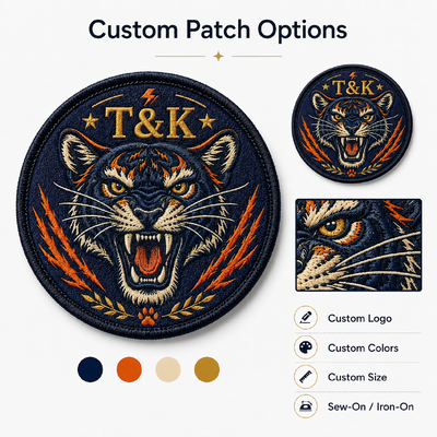 Custom Clothing Patches Designed for Easy Attachment Using Sew on Iron on Magnet Pin on and Hook and Loop Backing Styles