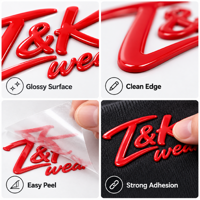 Custom Raised Silicone Lettering Heat Transfers for Caps Hoodies and Streetwear