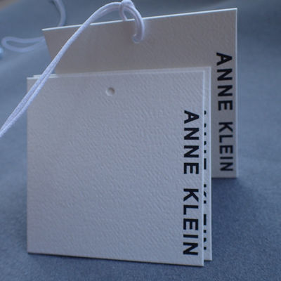 Coated Art Paper Ultrasonic Cut 0.6mm Paper Hang Tags For Clothing