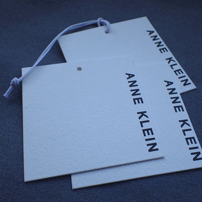 Coated Art Paper Ultrasonic Cut 0.6mm Paper Hang Tags For Clothing