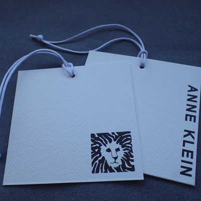 Coated Art Paper Ultrasonic Cut 0.6mm Paper Hang Tags For Clothing