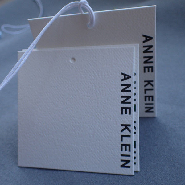 Coated Art Paper Ultrasonic Cut 0.6mm Paper Hang Tags For Clothing
