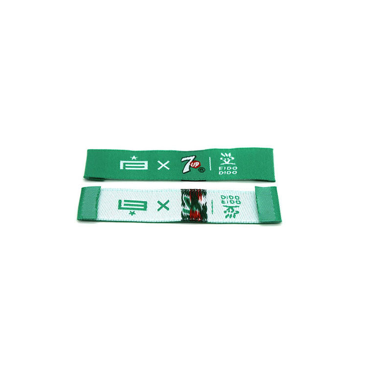 Letters Logo Straight Cut Hem Tags Colorful Damask Woven Labels For Apparel